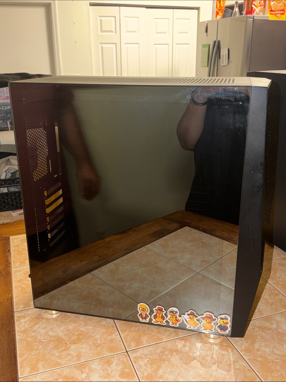 Black Mid-Tower PC Case with Tempered Glass Side Panel
